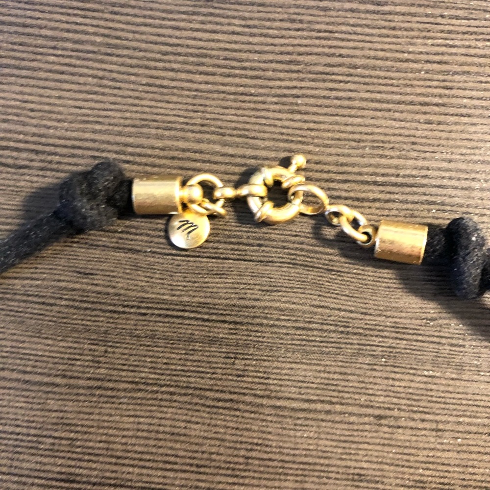Madewell Gold and Navy Tassel Collar Necklace - Picture 3 of 5